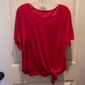 Loft red tie front top